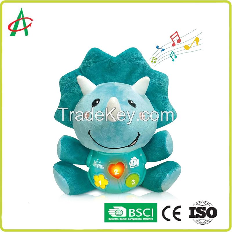 2024 Children's Explosive Triceratops Soothing Doll Baby Sleep Plush Toys