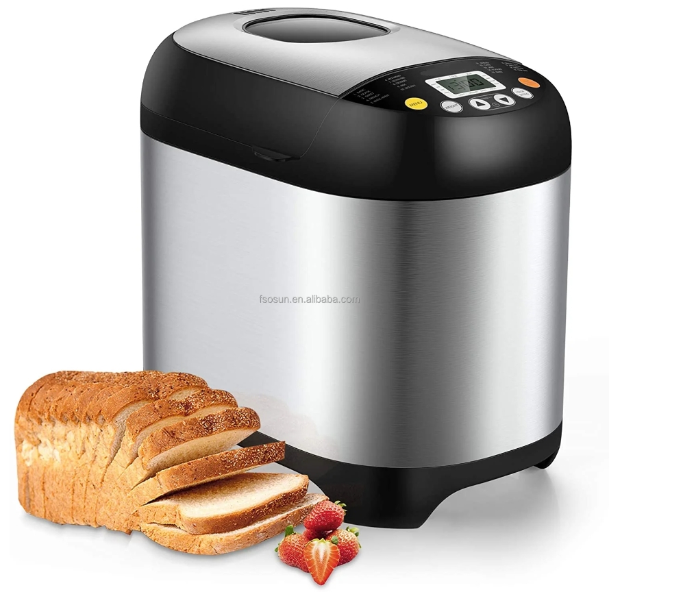 New CE GS Approval Bread Machine - 2LB Stainless Steel Housing Digital Bread Maker 19-in-1