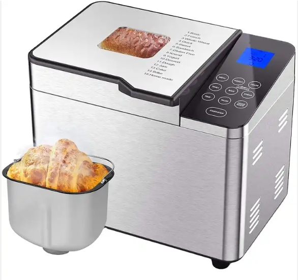 Home Bakery, 2Lb Capacity Stainless Steel Multi-Use Bread Maker Machine, Touch Control