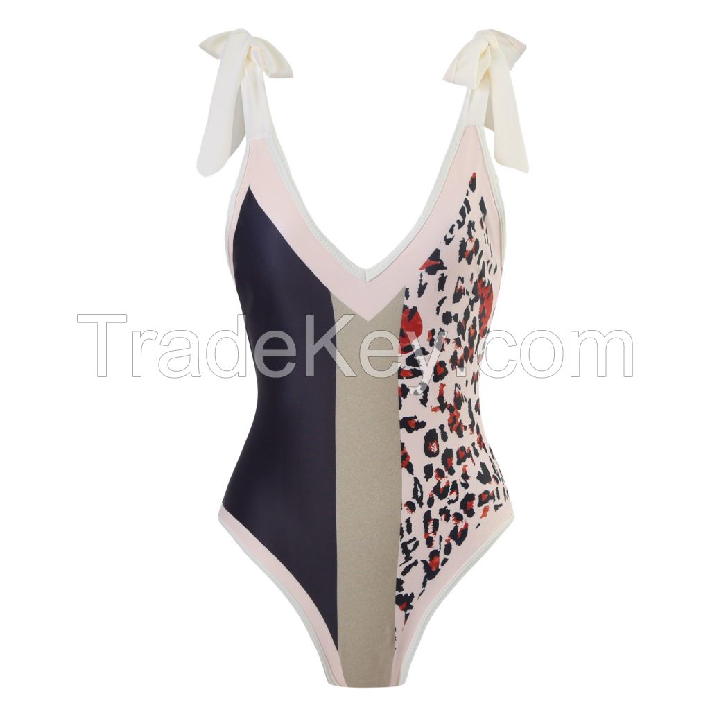 Women Bikini Set Push Up Floral Printed Ruffle Bikinis Strappy Bandage Swimwear Bathing Suit