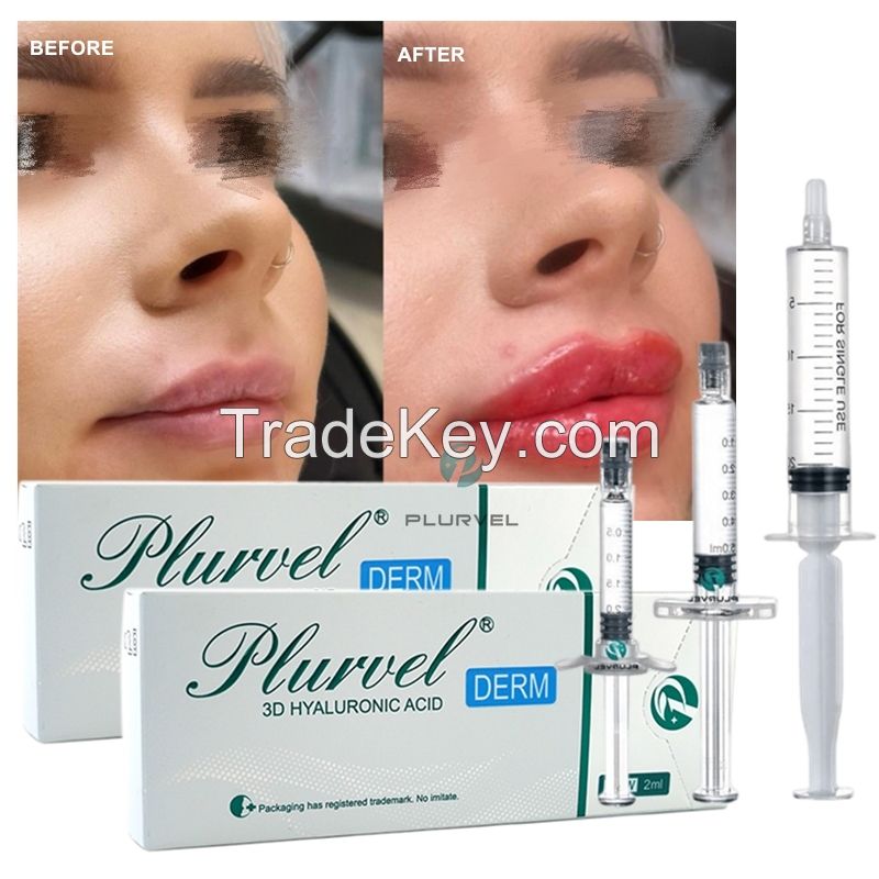 Plurvel long lasting Derm 1ml Dermal Filler Ha Wrinkle Remove Hyaluronic Acid Gel Lip Filler Injection Best Lip Enhancement
