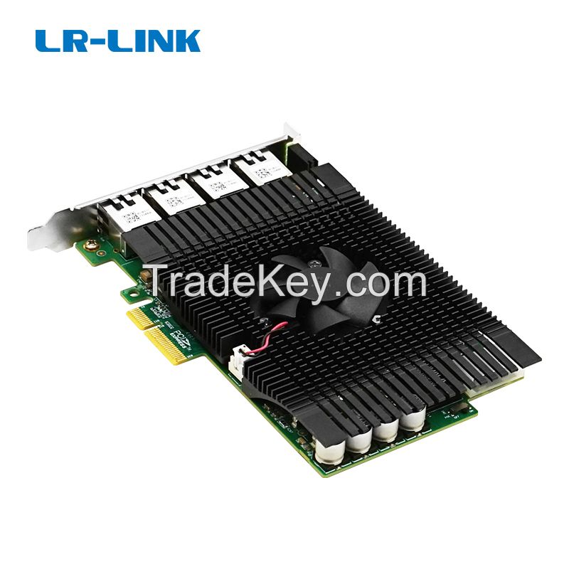 LR-LINK PCIe x4 Quad-port PoE+ 5G Vision Frame Grabber Card