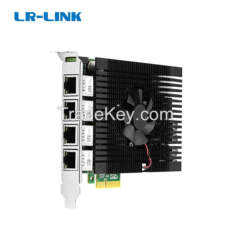 LR-LINK PCIe x4 Quad-port PoE+ 5G Vision Frame Grabber Card