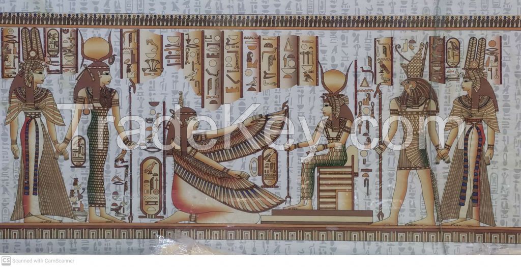 Painted Egyptian Pharaonic Papyrus