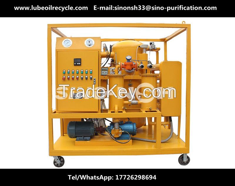 Double-stage vacuum transformer oil regeneration unit