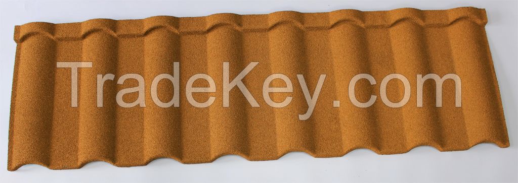 colored stone chips coated metal roof tile