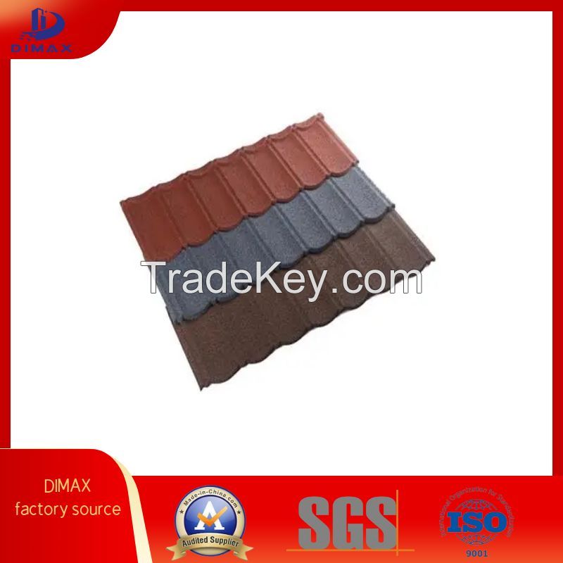 colored stone chips coated steel roof tile