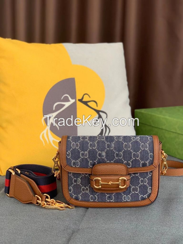 2024 New Women's Bag Old Flower True Leather Bag Single Shoulder Light Luxury Chain Bag Oblique Straddle Underarm Bag