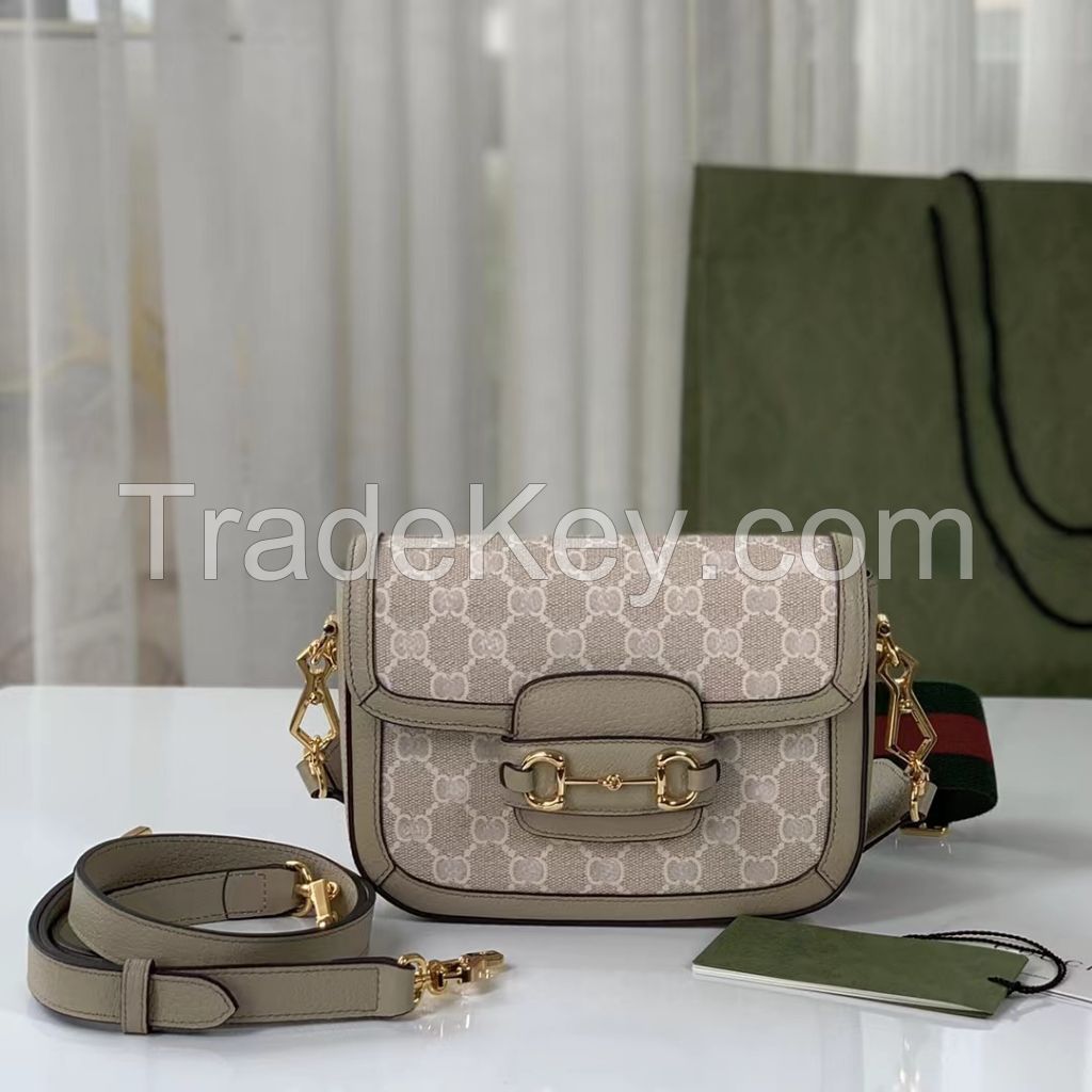 2024 New Women's Bag Old Flower True Leather Bag Single Shoulder Light Luxury Chain Bag Oblique Straddle Underarm Bag