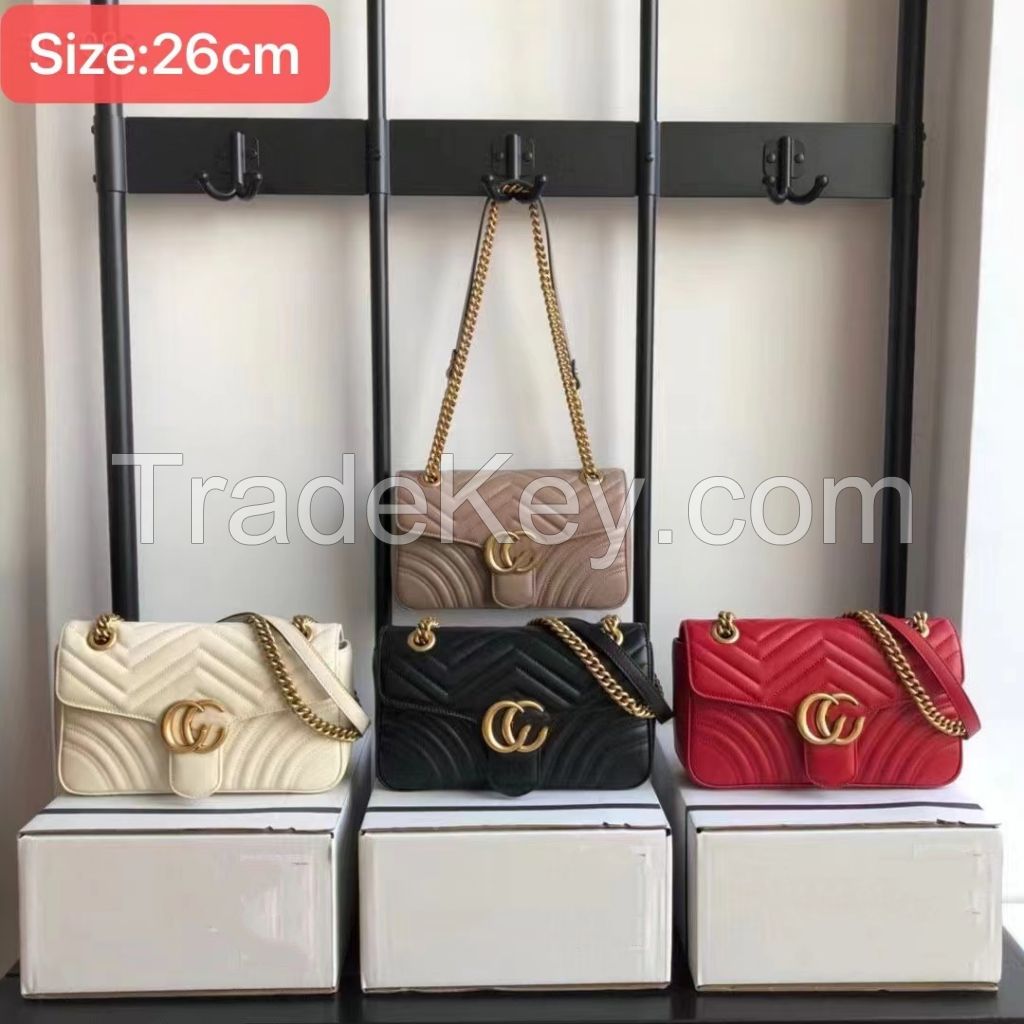 2024 New Chain Bag Genuine Leather Shoulder Bag Crossbody Bag Light Luxury Bag Women's Bag