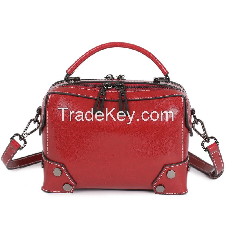 Multi functional leather handbag crossbody bag for women, large capacity, high-end, and versatile cowhide crossbody bag