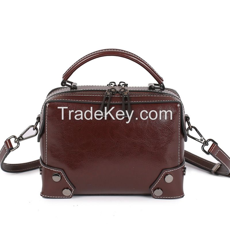 Multi functional leather handbag crossbody bag for women, large capacity, high-end, and versatile cowhide crossbody bag