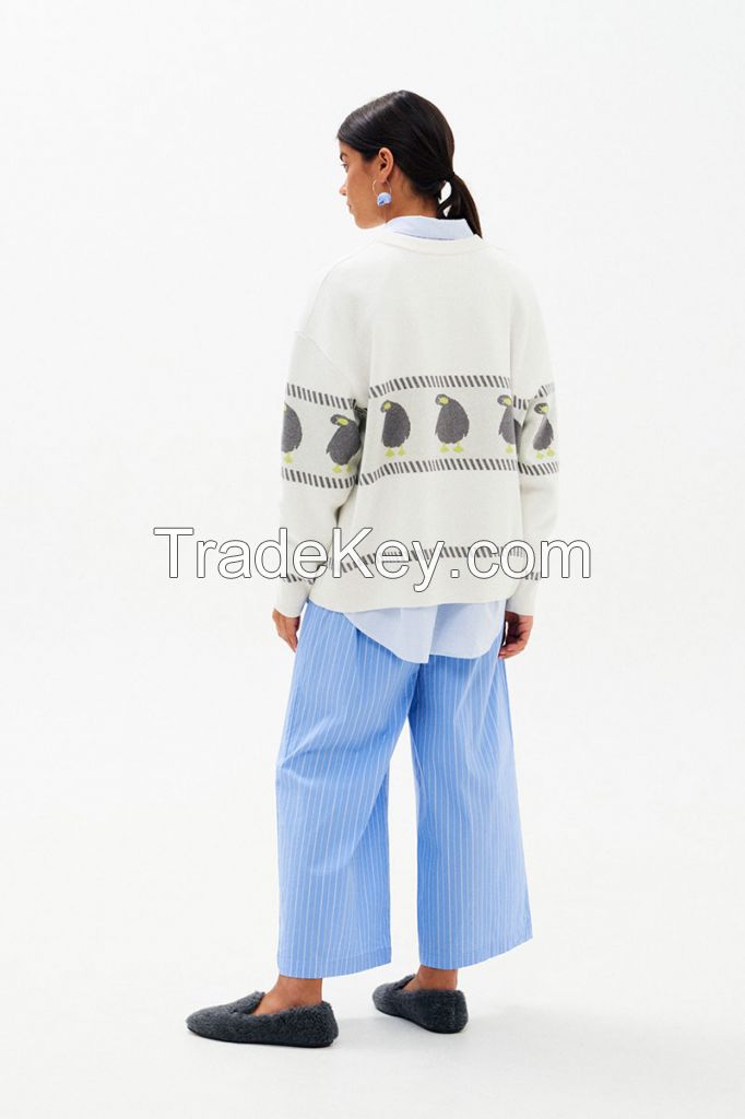 Grey Patern Sweater