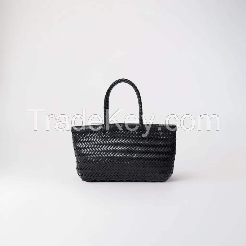 Discover the Charm of Handcrafted Black Woven Leather Bags by Stysion