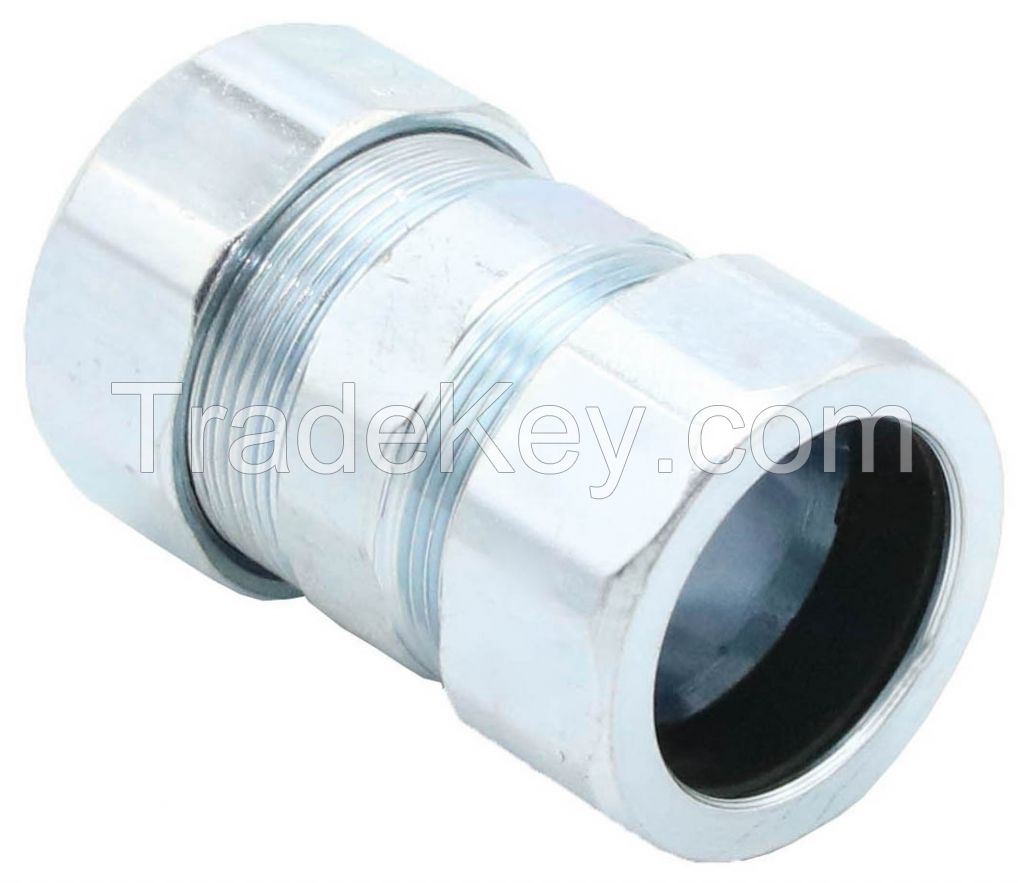 Raintight type rigid compression coupling or connector with/without insulator