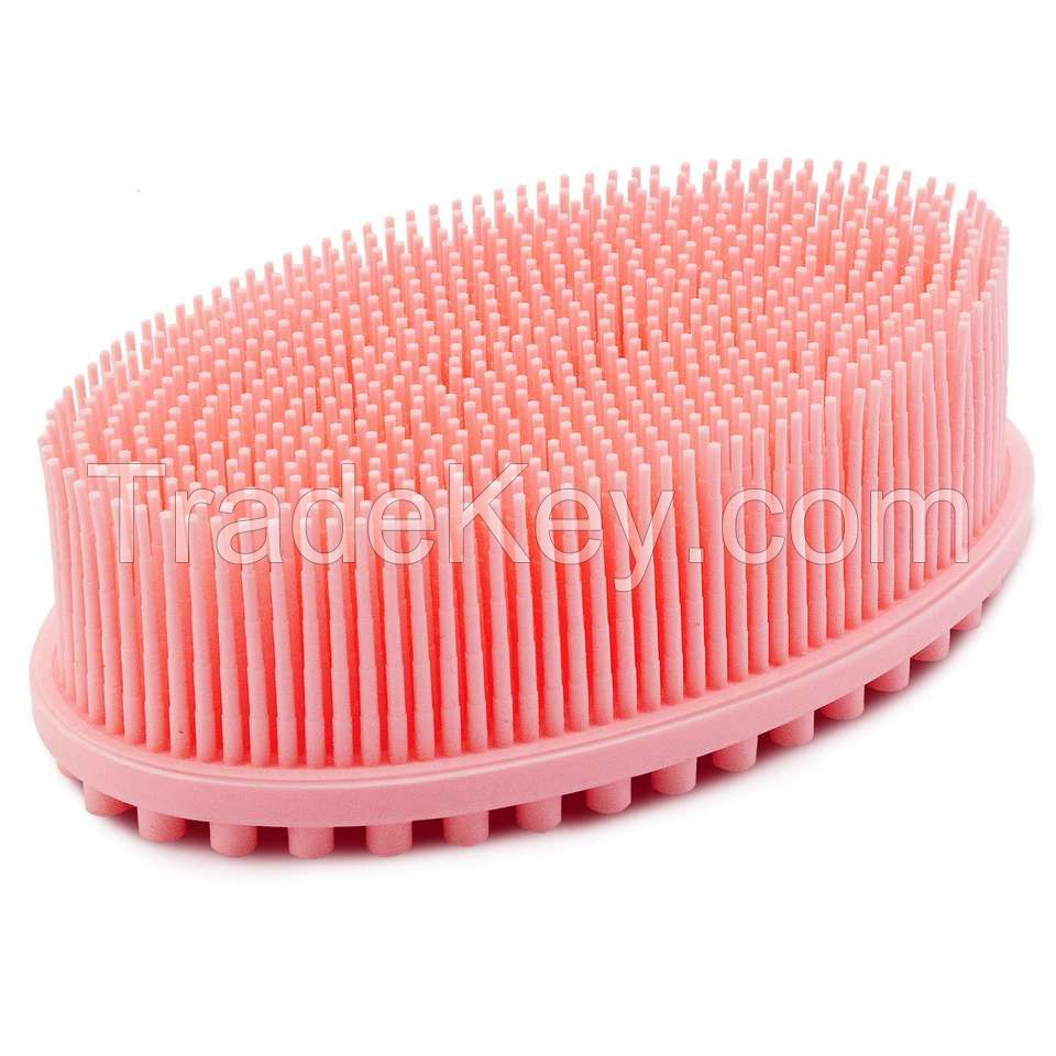 Soft Close Skin Body Hair Cleansing Baby Massage brush Shampoo Silicone Body Scrubber