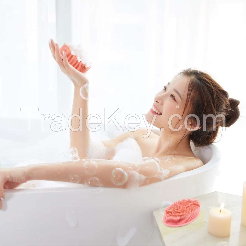 Soft Close Skin Body Hair Cleansing Baby Massage brush Shampoo Silicone Body Scrubber