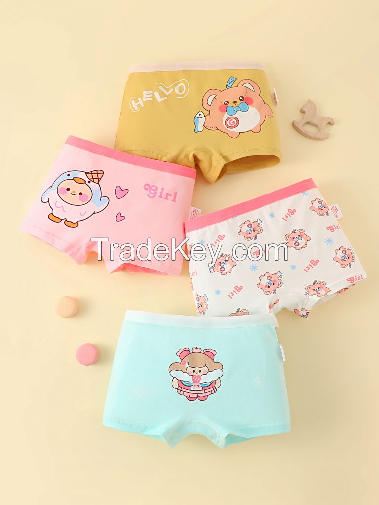 Children cartoon cotton panties toddler ropa interior girls underwear cute kids boxer briefs Boy Boxers