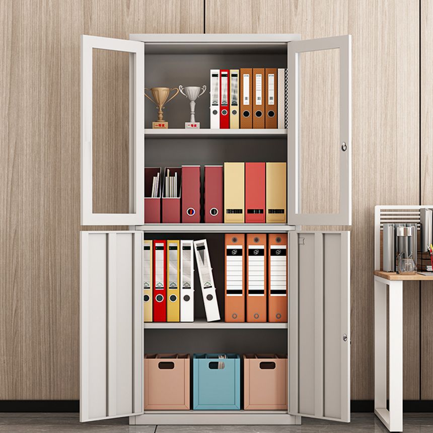 Modern office furniture steel file Cabinet with glass and metal doors storage cabinet