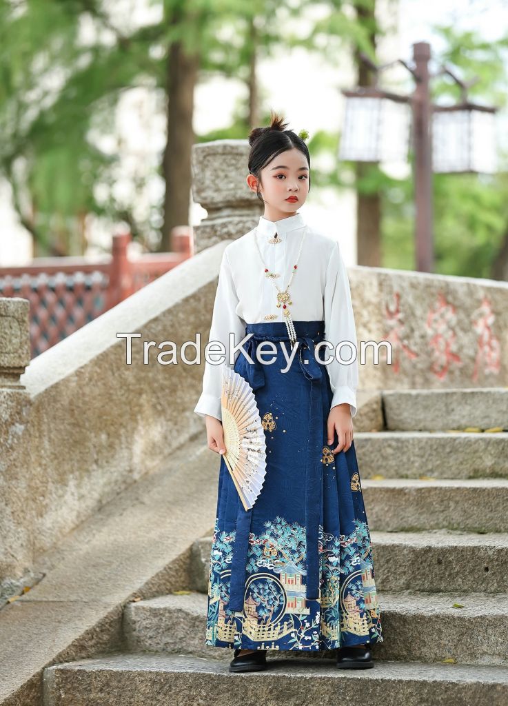Children's horse-faced skirt, Hanfu, Tang suit, Chinese style