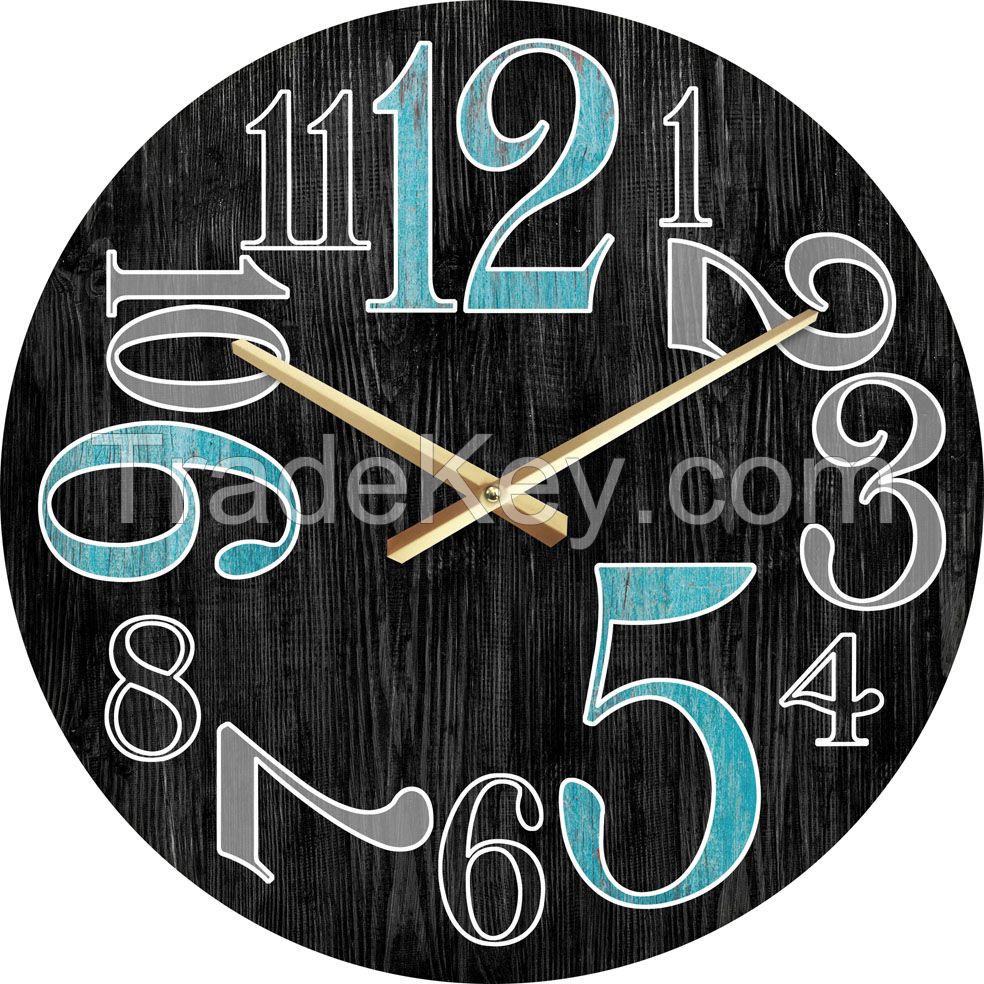Fashion wall clock round glass clock