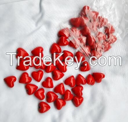 glass red heart and plain glass gift heart, stone