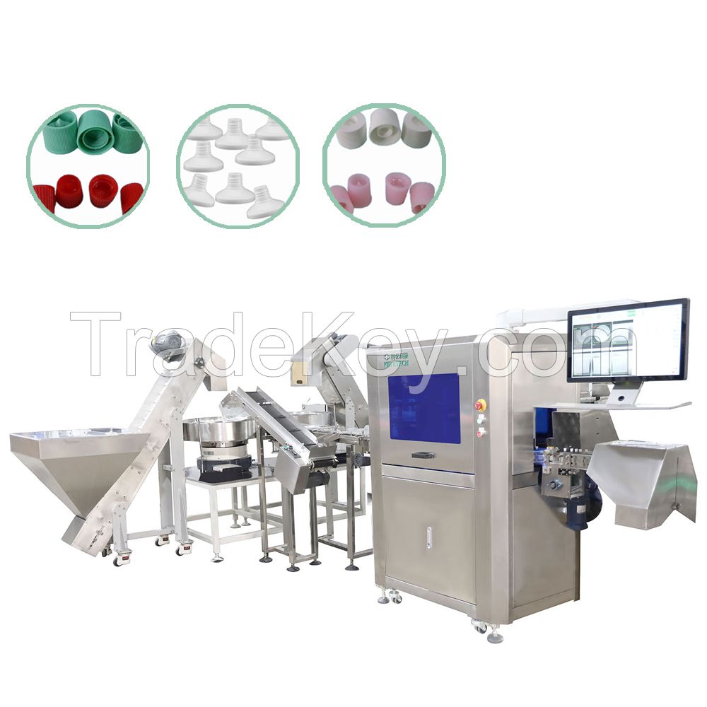 Plastic Caps Defect Inspection Machine for Beverage, Seasoning, Dairy Product Package Containers