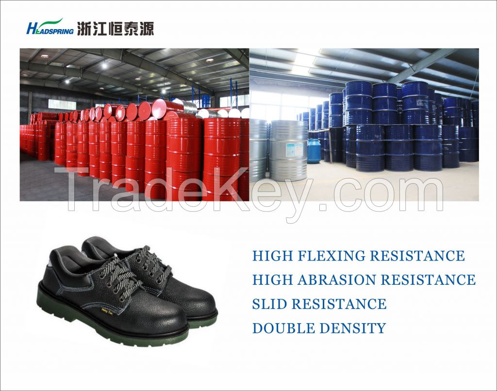 Cold resistance double density pu shoe sole system