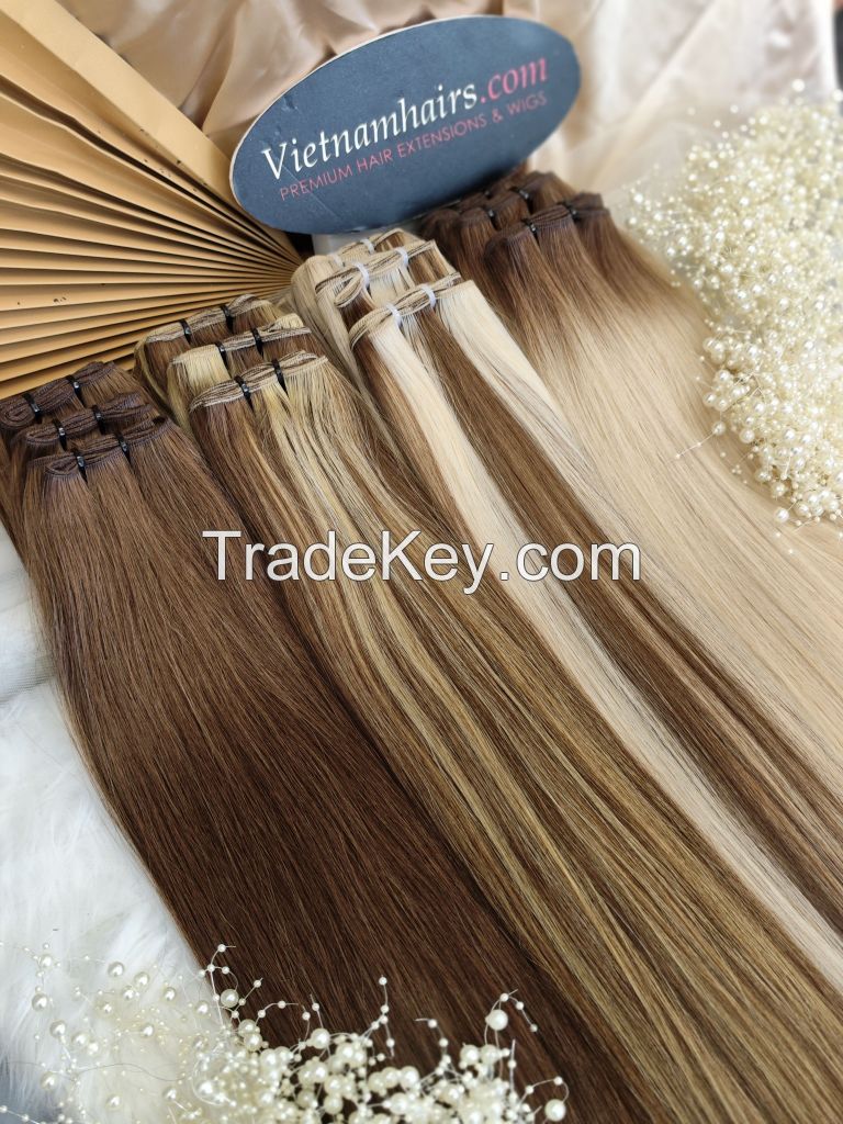 100% Vietnamese Human Weft Hair Extensions, 100gram bundle piece in all colors and length