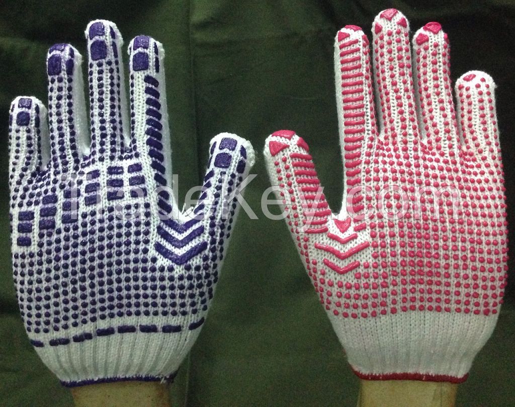 Cotton Glove with pvc dotting: Special for construction, gardening, automotive work and etc Dotted Glove Safety Glove PPE Glove Hand Glove Working Glove Custom Glove Knitted Glove OEM Glove