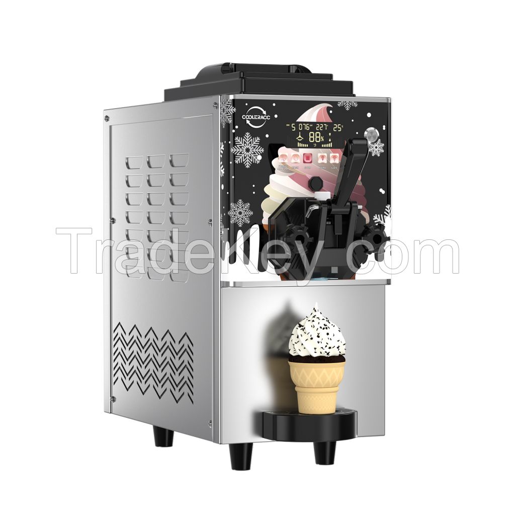 Commercial Soft Ice Cream Machine 6 To 8 Liters Per Hour Auto Clean 1 Flavour