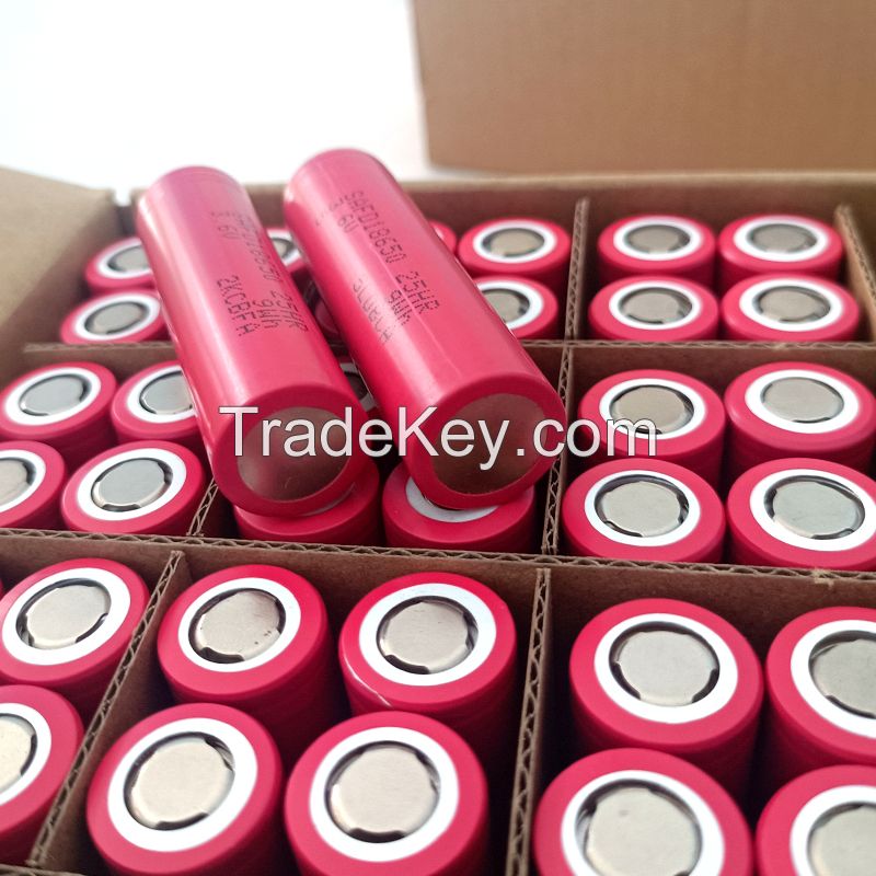 Diy custom quality baterias lithium ion 25HR 2500mah 18650 cylindrical 3.7v 3.6 volt ebike charging packs