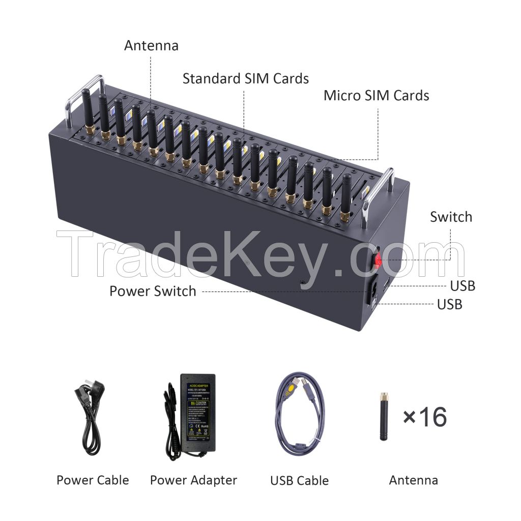 4g 16 Ports Sms Machine Imei Change Sms Modem Bulk Sms Gsm Modem Pool Ussd Command