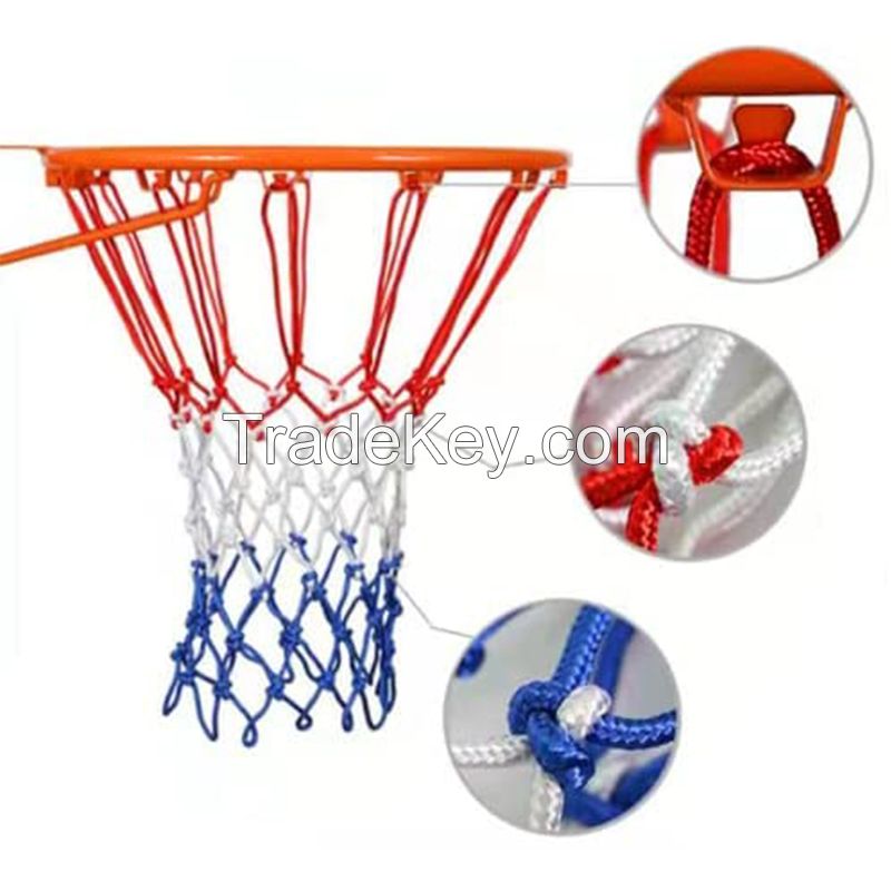 Premium 5mm Nylon Thread Basketball Rim Net Durable, Red, Standard Size with 12 Loops