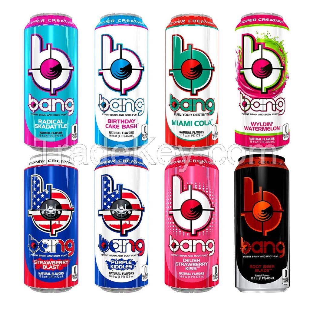 Buy Energy Drink 0 Calories Sugar Free with Super Creatine 8 Flavor Bang Energy Variety Pack