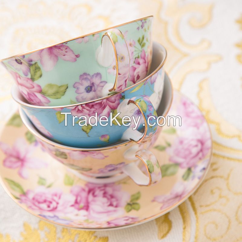 European minimalist ceramic mug with customized logo, high aesthetic value, creative splicing color ceramic mug								