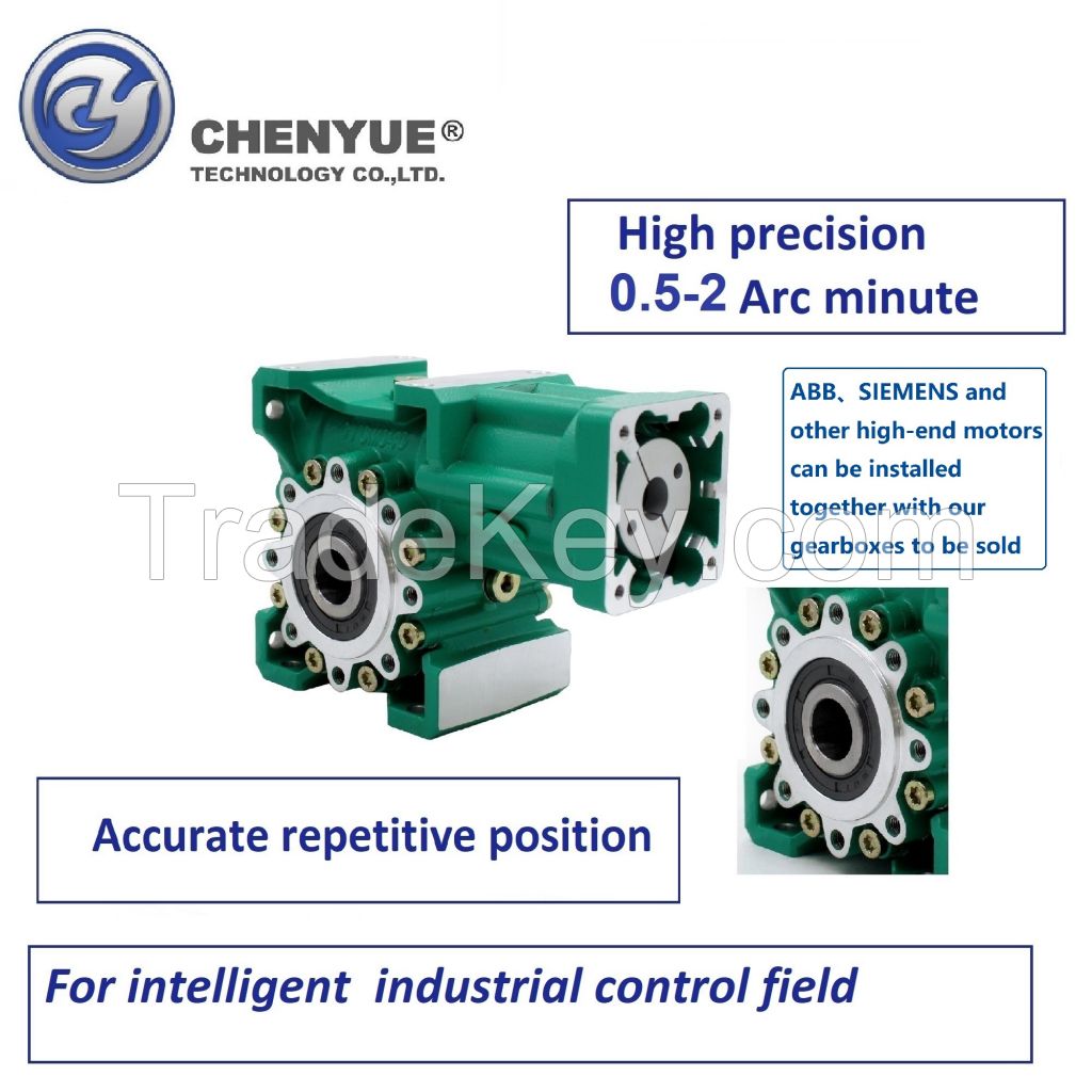CHENYUE Repeated Positioning 0.5-2Arcminute Worm Gearbox CYCM40 Servo Input shaft14/11/19 Output20 Speed Ratio from 5:1 to 80:1Free Maintenance