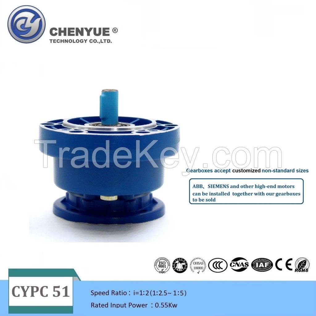 CHENYUE High Torque Worm Gearbox CYPC51 Input11/14/19/mm Output14/19mm Non-integral Speed Ratio from 2 to 5 Free Maintenance