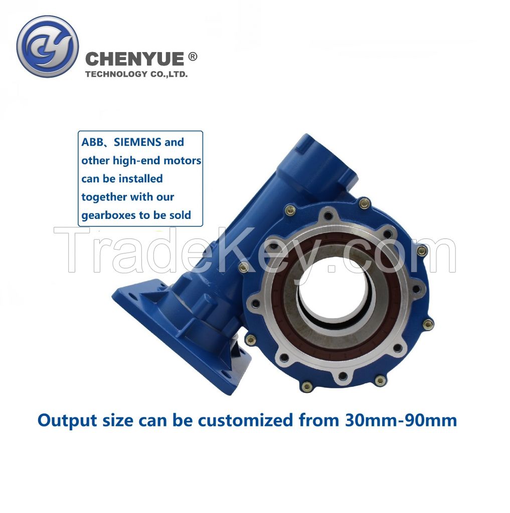 CHENYUE High Torque Worm Gear Reducer CYWF 90 Input 35 mm Output hole 90mm Speed Ratio from 5:1 to 100:1 CNC Gearbox Free Maintenance