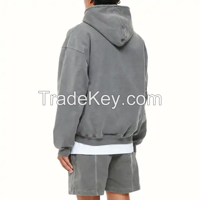 Wholesale Zipper Fleece 100% Cotton Hoodie Heavyweight Blank Zipper Zip Up Hoodie