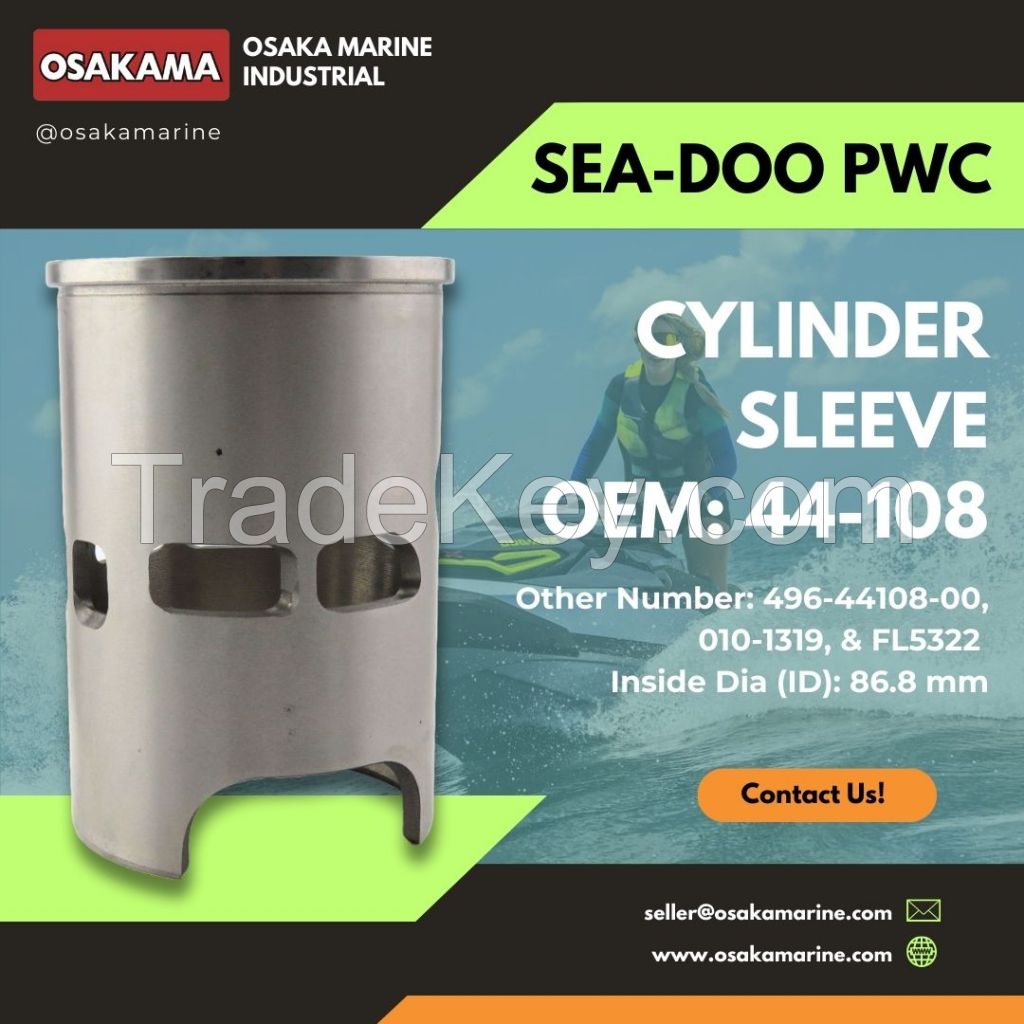 Sea-Doo PWC (Personal Watercraft) / Jet Ski Cylinder Sleeve Liner Aftermarket Parts 44-108 / 496-44108-00 by Osaka Marine Industrial