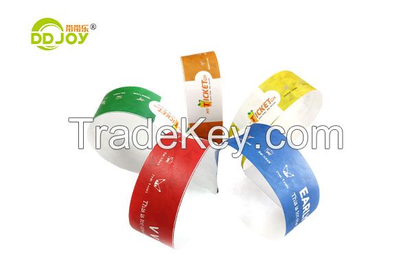 Custom Logo Printed Bracelet Waterproof Paper Tyvek Wristbands For Event Party Supplies