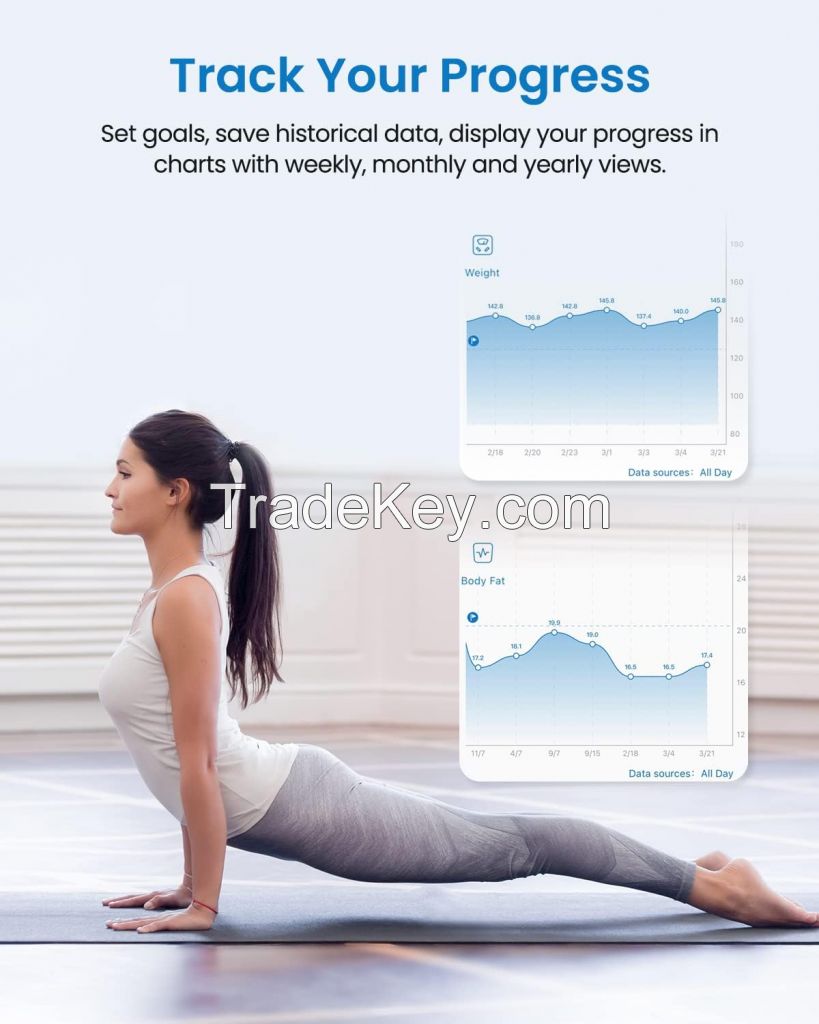 Smart body fat scale electronic personal weight scale body composition digital bathroom scale with app