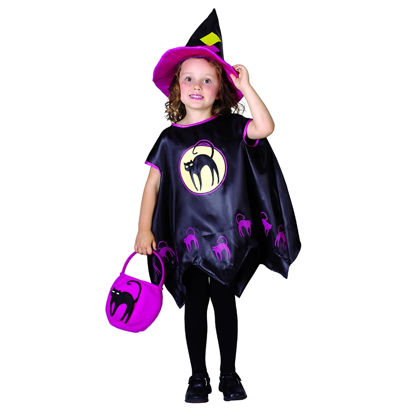 Toddler girl purple witch halloween costumes