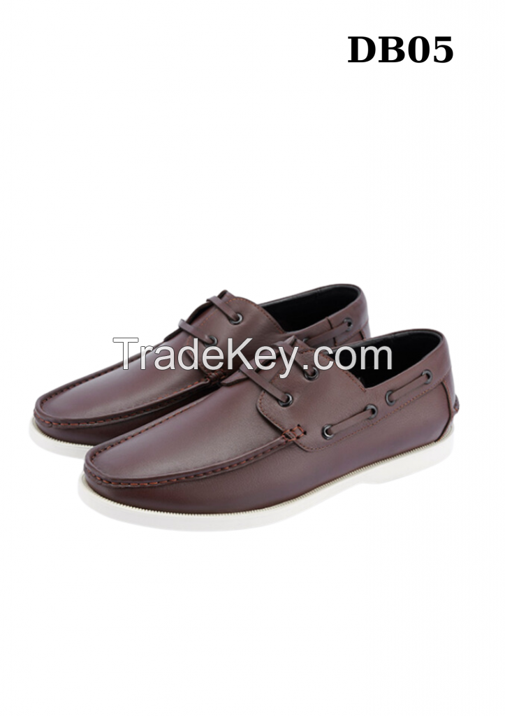 Men's Derby Shoes with Genuine Leather and Rubber Sole