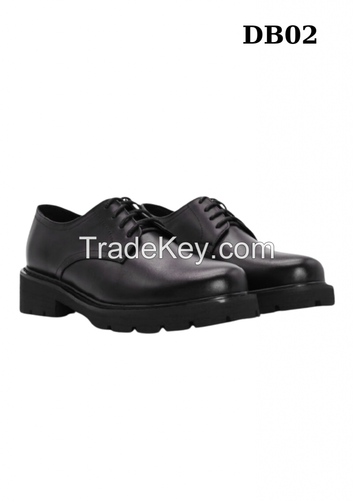 Men's Derby Shoes with Genuine Leather and Rubber Sole