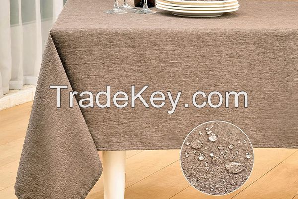 OEM Rectangle Table Cloth Linen Farmhouse Tablecloth Waterproof Anti-Shrink Soft And Wrinkle Resistant Decorative Fabric Table Cover For Kitchen