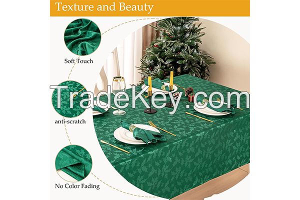 Green Christmas tablecloth