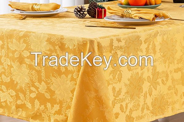 Gold Christmas tablecloth