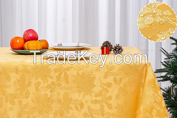 Gold Christmas tablecloth